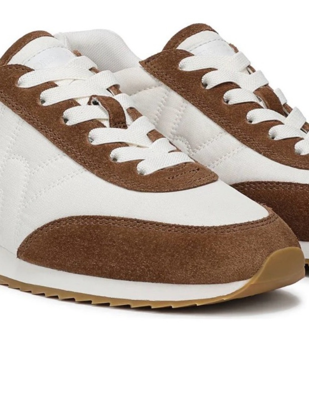 Veronica Beard White and Brown Suede Women’s Sneakers
